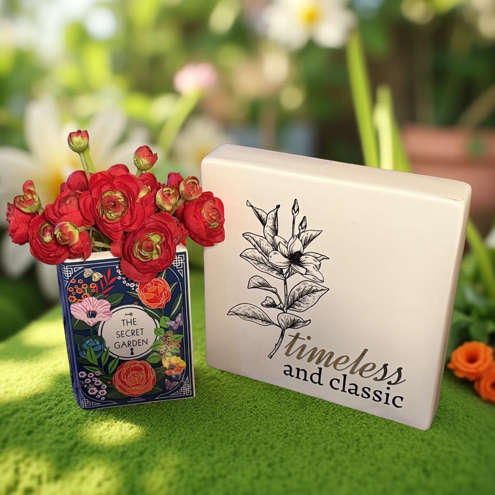 The Secret Garden NWT Timeless & Classic Silk Floral Accent Ceramic Set